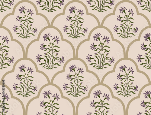Hand drawn colourful geometric flowers, seamless patterns with floral for fabric, textiles, clothing, wrapping paper, backdrop, banner, illustration, abstract backgrounds.
