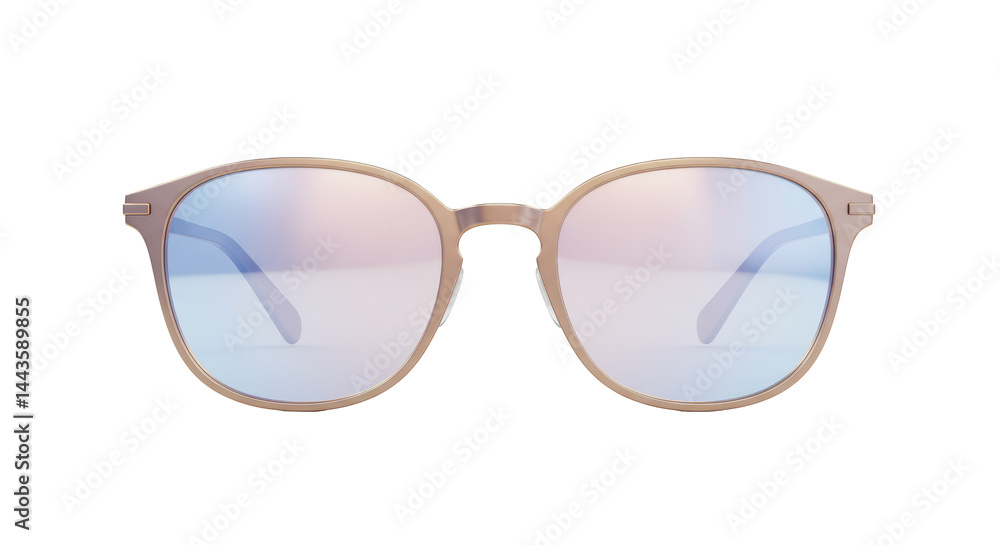 Isolated Retro Round Sunglasses with Mirrored Lenses Isolated Retro Round Sunglasses with Mirrored Lenses