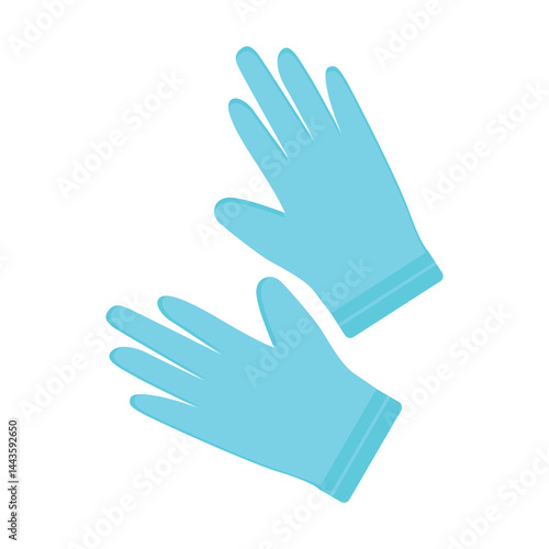 Medical latex gloves in flat design. Doctor or nurse hand protection. Vector illustration isolated.