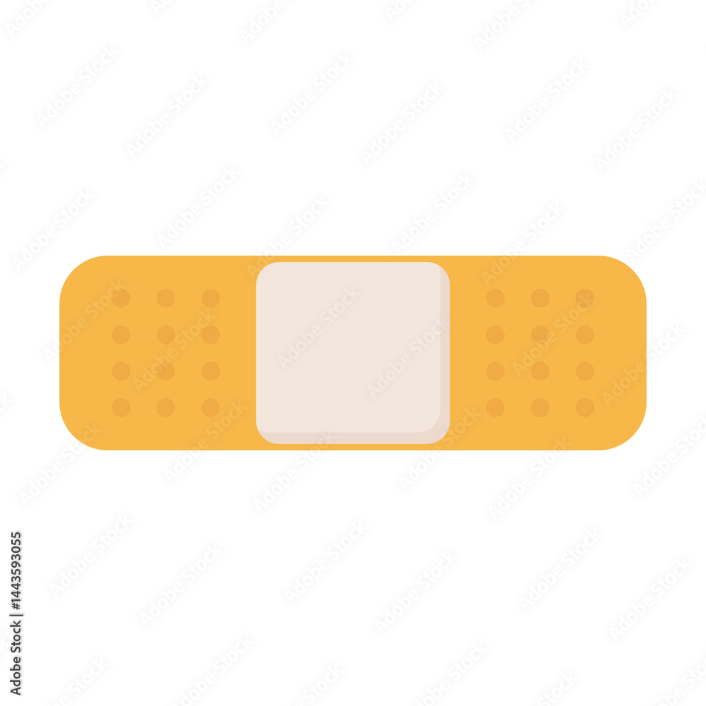 Orange medical plaster in flat design. Adhesive patch for injury aid help. Vector illustration isolated. Orange medical plaster in flat design. Adhesive patch for injury aid help. Vector illustration isolated.