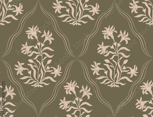 Hand drawn colourful geometric flowers, seamless patterns with floral for fabric, textiles, clothing, wrapping paper, backdrop, banner, illustration, abstract backgrounds.
