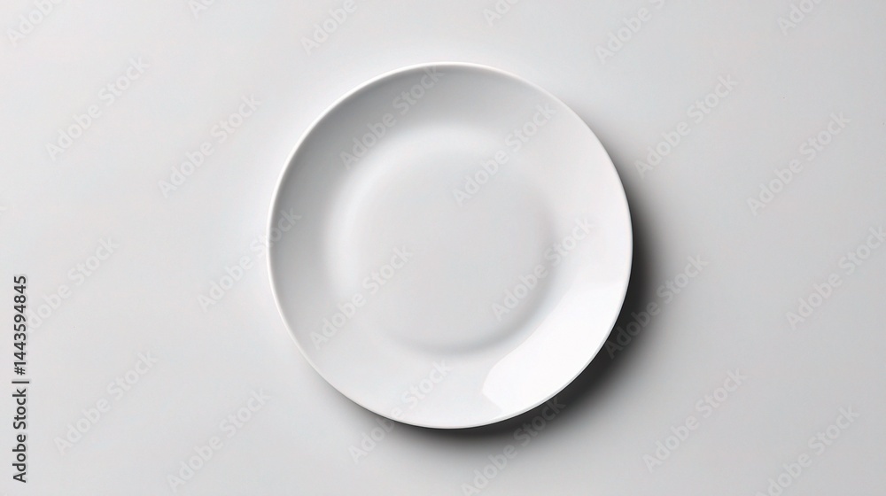 Minimalist White Plate on Light Background for Food Photography Minimalist White Plate on Light Background for Food Photography