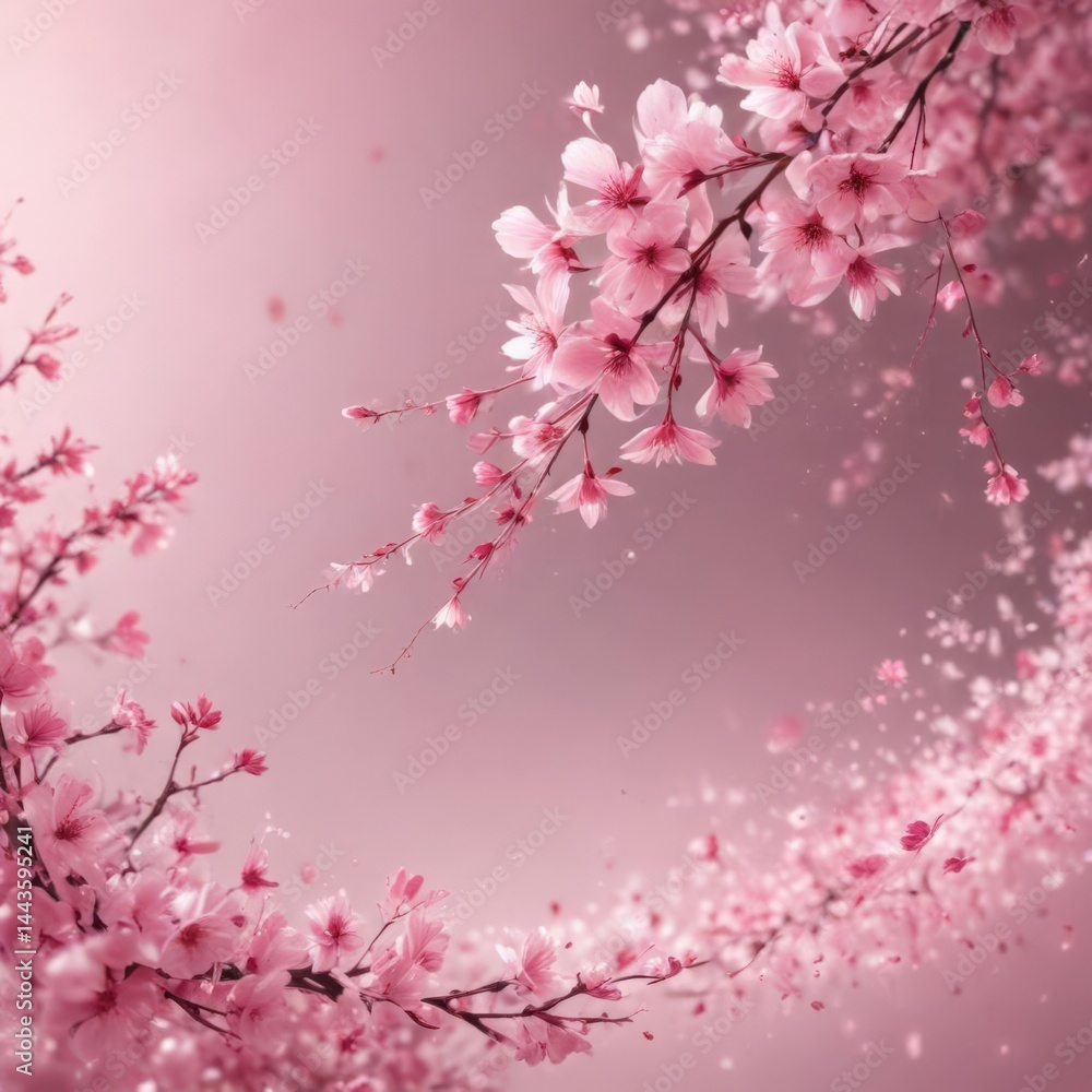 Fototapeta premium pink cherry blossom, cherry blossom background, pink cherry tree