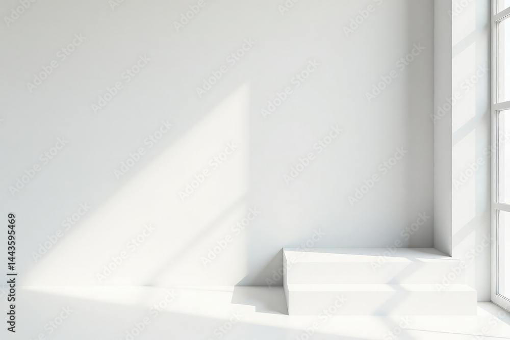 Fototapeta premium Pure white background, elegant minimalist aesthetic, subtle, beauty