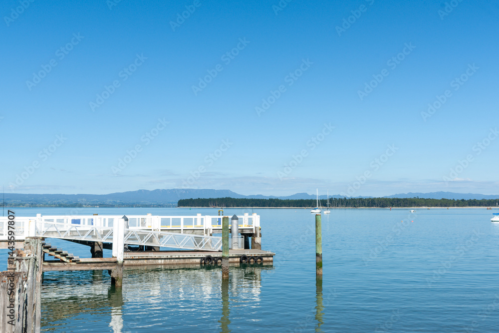 Pier of Salisbury Wharf at one end of Pilot Bay Mount Maunganui