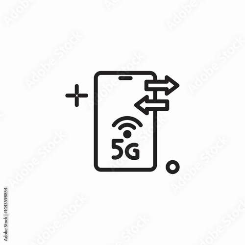 5g data transfer icon sign vector