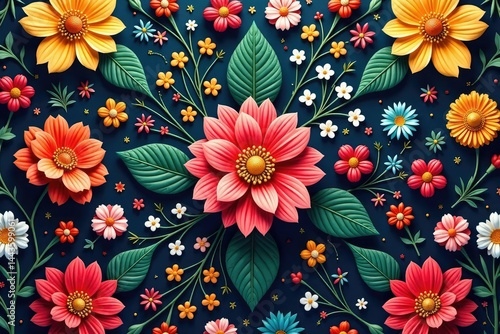 Intricate floral design, repeating seamlessly , flowers, home decor