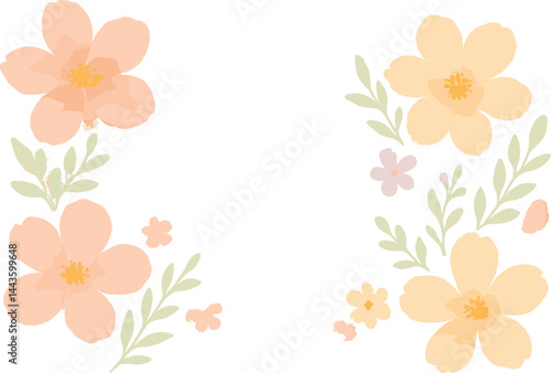 Dreamy watercolor texture with pastel florals. Vector art for spring beauty campaigns, feminine branding, and handmade stationery packaging