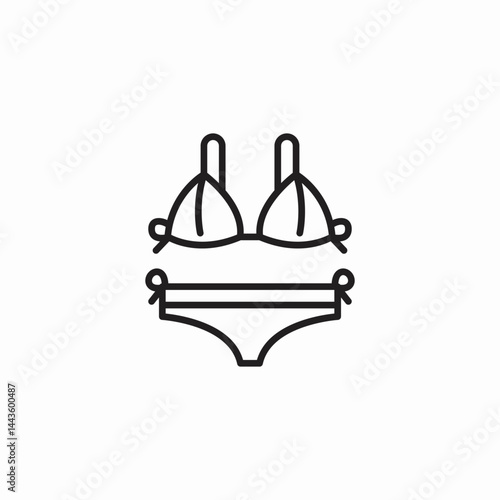 bikini swimwear set icon sign vector