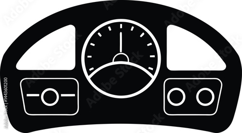 vector illustration of a black and white radio