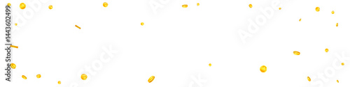 Bitcoin coins falling. Cryptocurrency scattered