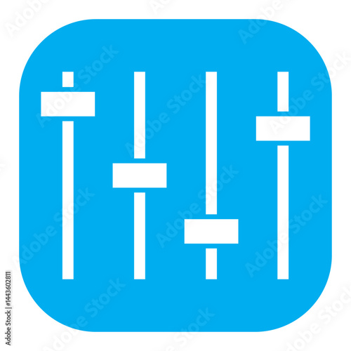 Audio equalizer icon with sliders for sound control.