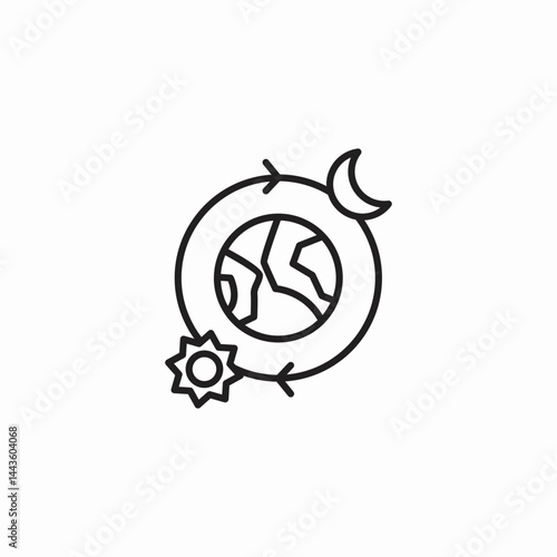 earth sun moon icon sign vector