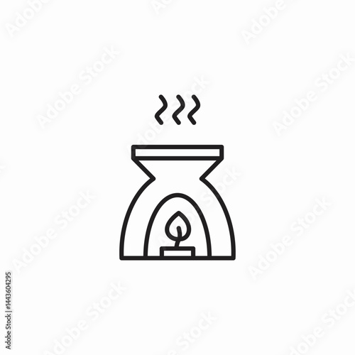 essential oil burner icon sign vector