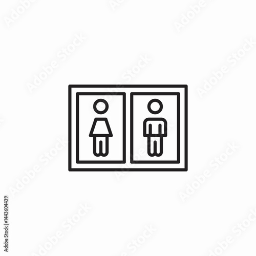 female male bathrooms icon sign vector