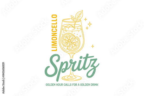 Limoncello Spritz, Summer Cocktail SVG T Shirt Design