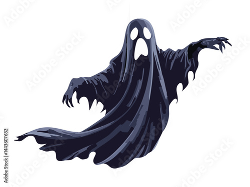 Playful Halloween Ghost Vector Art