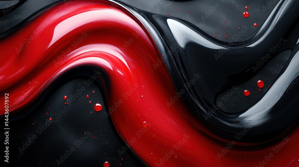 Red and black liquid swirls Red and black liquid swirls