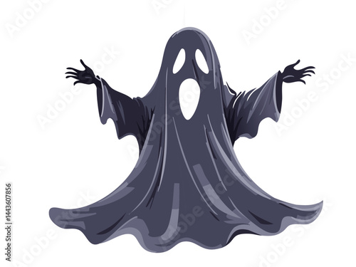Spooky Tree Ghost Vector Art