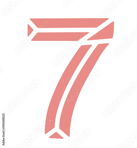 vector illustration of a geometric gem stone number 7