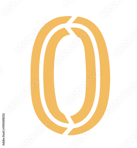 vector illustration of a geometric gem stone number 0