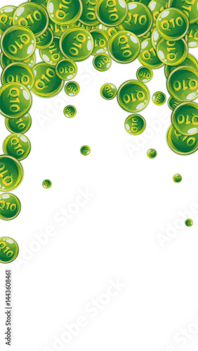 Vitamin Q10 round capsules scattered randomly.