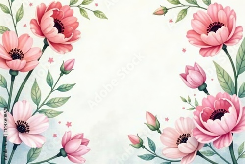 Delicate watercolor floral repeat, pastel hues, soft focus, pastel, feminine, illustration