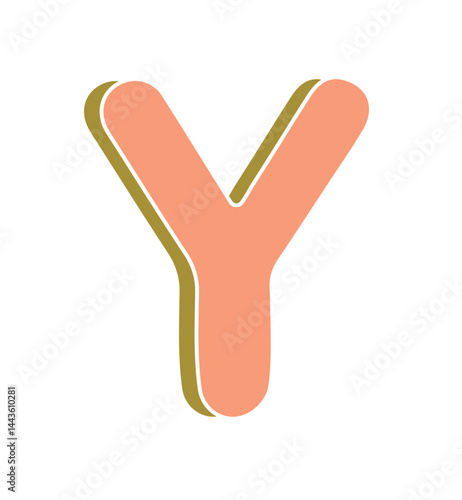 vector illustration of an uppercase Y
