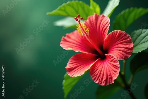 Bold hibiscus blossoms, lush green foliage, elegant arrangement , tropical flower, textile, seamless