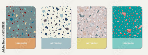 Notebook cover design. Terrazzo abstract