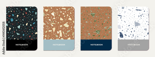 Note book cover design. Terrazzo abstract