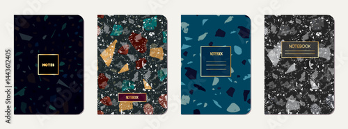 Notepad cover design. Terrazzo abstract