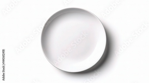 Obraz na płótnie Empty White Plate on Light Background for Culinary Display Purpose w salonie