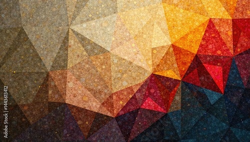 Abstract geometric tapestry, muted tones, earthy hues, geometric, woven