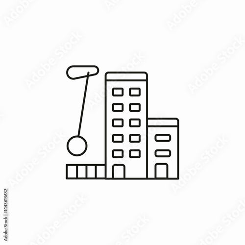 building demolition site icon sign vector