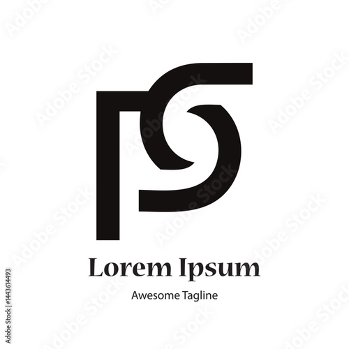 ps letter creative initial logo design icon