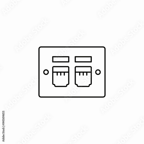 ethernet wall port icon sign vector