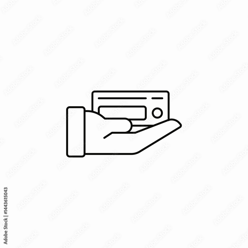 hand holding card icon sign vector hand holding card icon sign vector