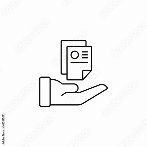 hand holding documents icon sign vector