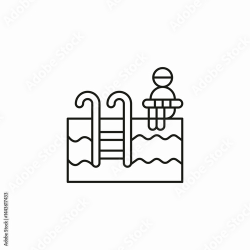 swimming pool person icon sign vector