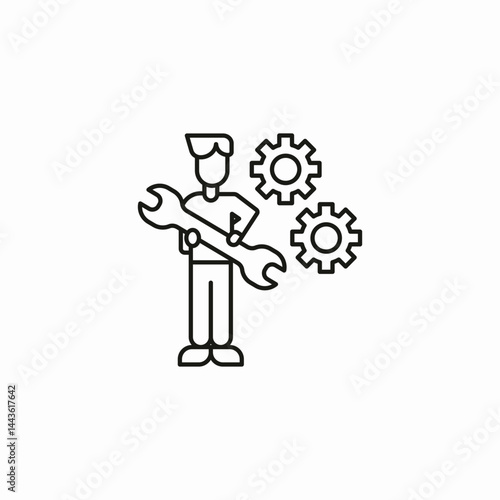 technician gears tool icon sign vector