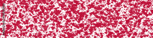Red hearts scattered on white background.