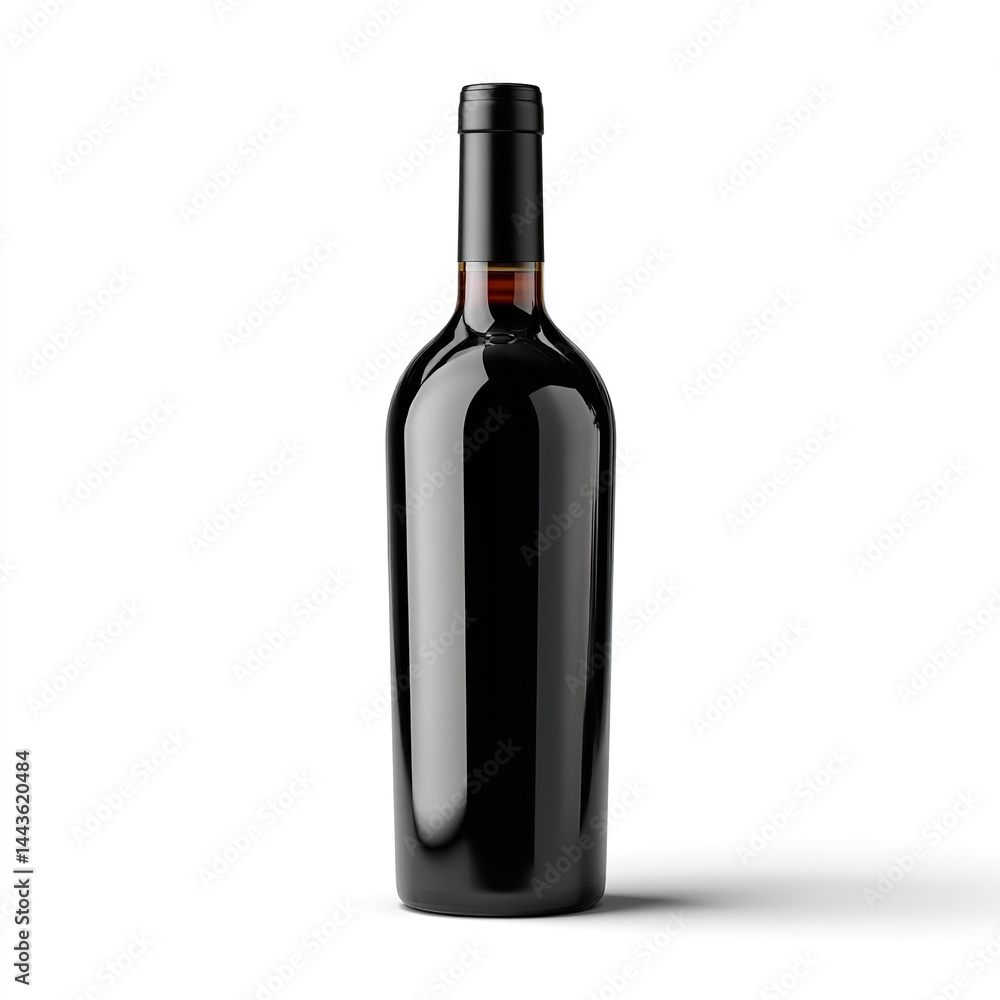 Elegant black wine bottle with glossy surface and minimal design ideal for branding or packaging mockups isolated on transparent background isolated white background Elegant black wine bottle with glossy surface and minimal design ideal for branding or packaging mockups isolated on transparent background isolated white background