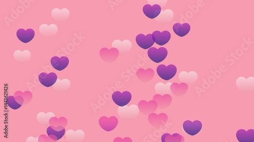Abstract pink heart background. Minimal modern motion design. Animation 2D
