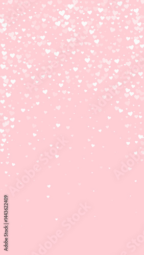 White hearts scattered on pink background.