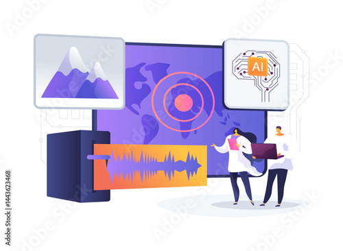 Advanced Sensors for Earthquake Predictions abstract concept vector illustration.