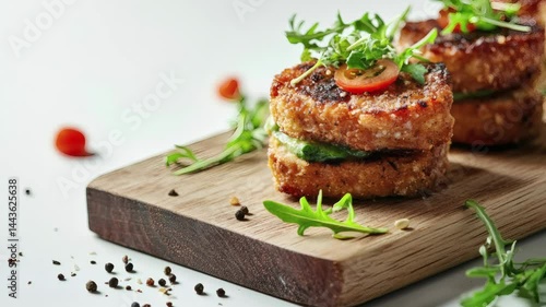 A grilled beef steak with rosemary and herbs on a white plate presents a fresh and savory meat dish