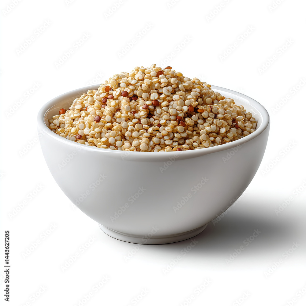 quinoa in a white bowl isolated on transparent background. generative ai isolated white background quinoa in a white bowl isolated on transparent background. generative ai isolated white background