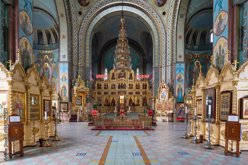 Cathedral of the Nativity of Christ, neo byzantine orthodox church in Riga, Latvia