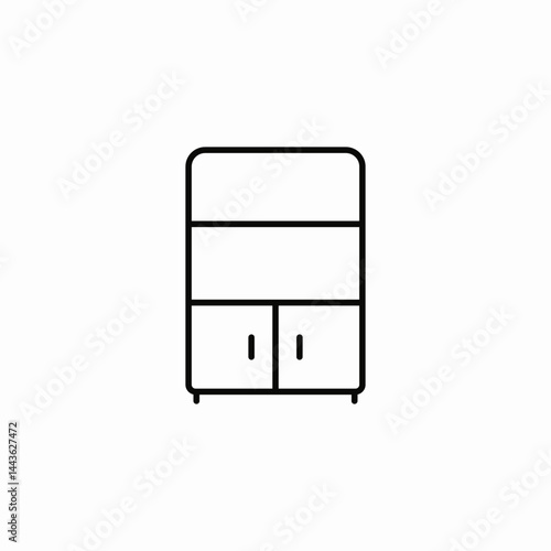 narrow cabinet icon sign vector
